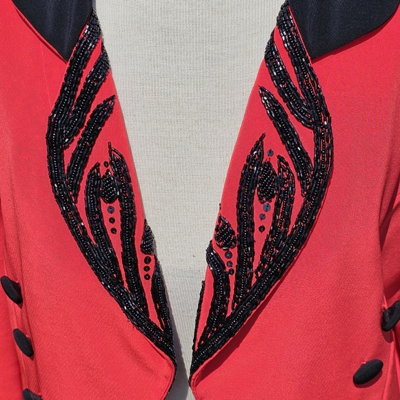 Bellissima Couture vtg. red beaded jacket - Picture 5 of 8